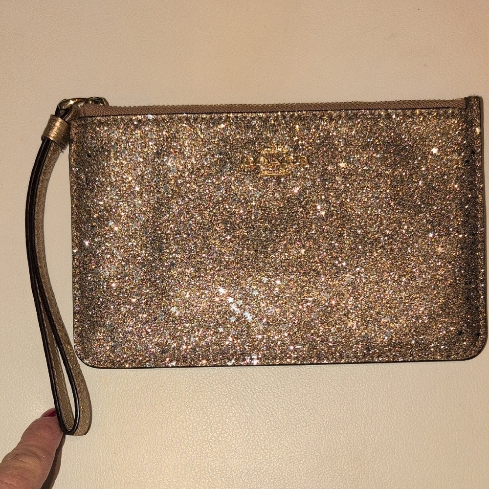 Coach Gold Glitter Wristlet